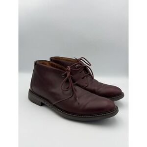 Clarks Unstructured Leather Chukka Boots Mens 9 Oxblood Lace Up